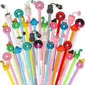 Lot De 30 Stylos Gel 0,5 Mm Noël - Motifs Dessin Animé (Père Noël, Sapin...) - Pour école, Bureau, Cadeaux