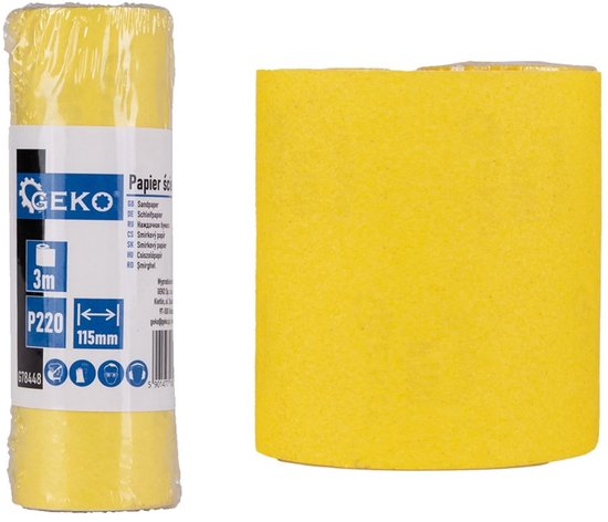 GEKO Schuurpapier op rol - fijne korrel P220 - 115 mm x 3 m