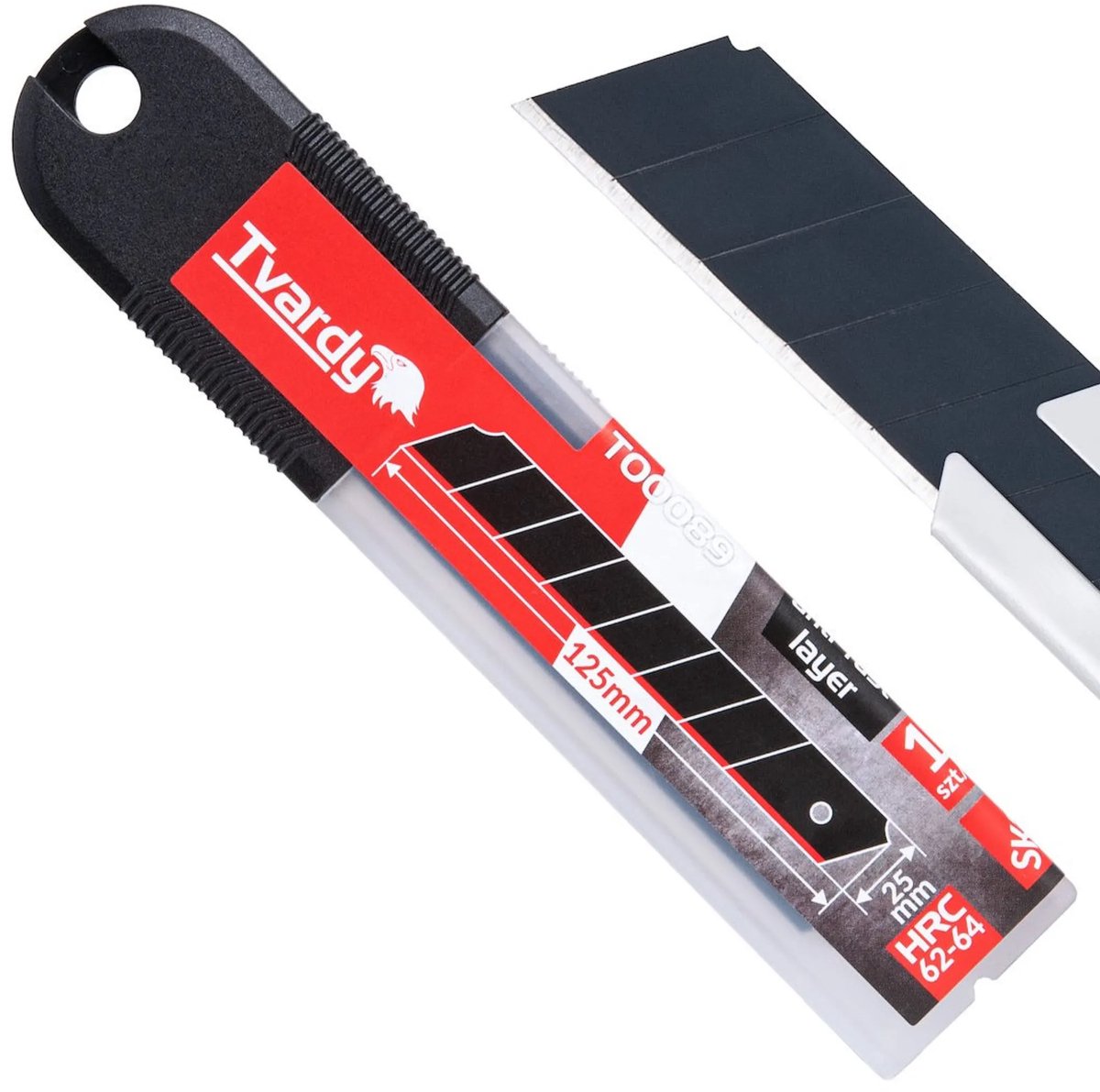 Tvardy Harde Stalen Reservemessen - 125 mm - 10 stuks - Zwart