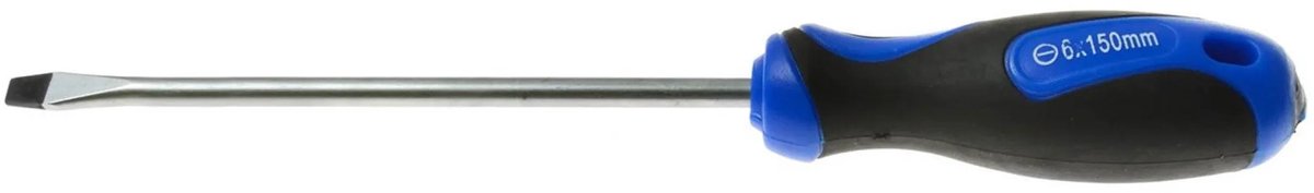 GEKO Schroevendraaier - Platte Kop - Ergonomisch - 6 x 150 mm - Chroom-Vanadium Staal