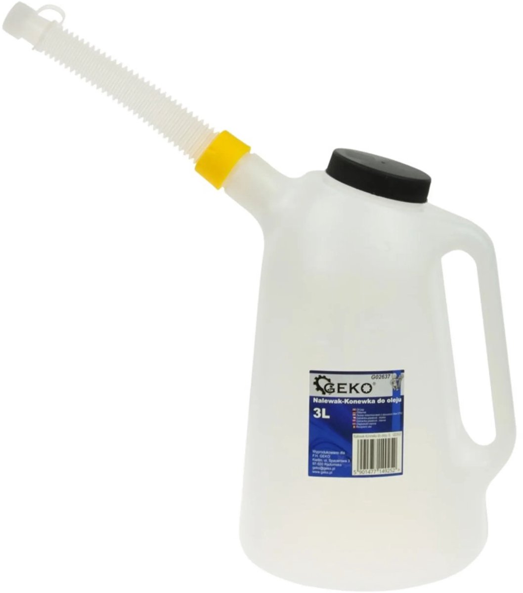 GEKO Plastic maatkan - 3 liter - flexibele tuit - olie- en zuurresistent