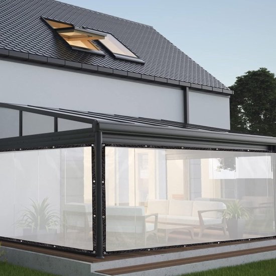 Bâches transparentes et imperméables, Protection aux UV, avec œillets, pour meubles de jardin et Voitures , 3 x 2,5 m