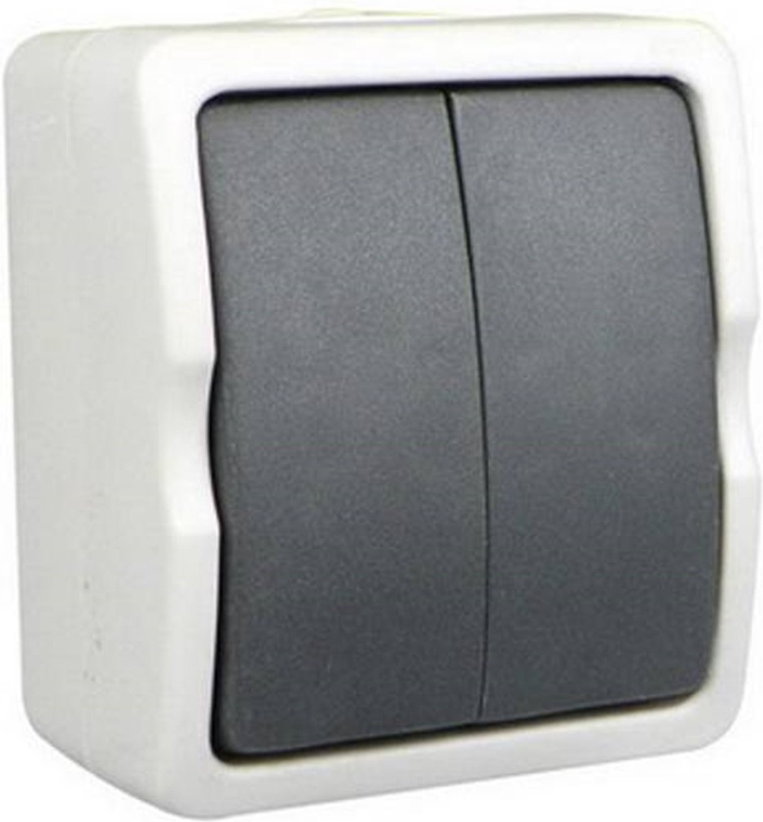 Ratio Dubbele opbouwschakelaar - spatwaterdicht IP54 - grijs/wit