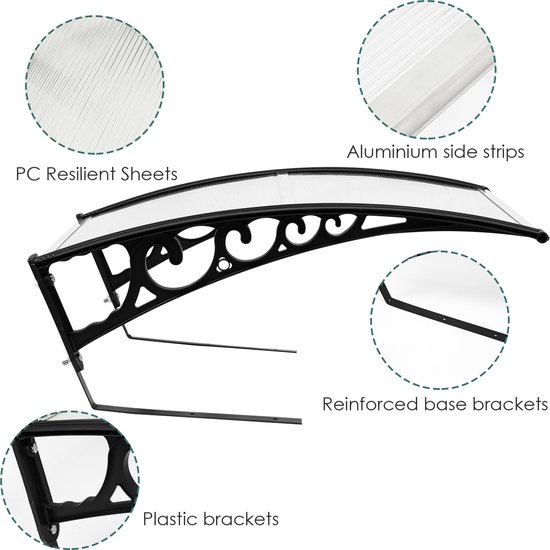 Garage voor robotmaaier robot carport voor robotmaaier 105x85x50 cm Transparant Zonnescherm Zwart stalen frame van Tectake — afbeelding 2