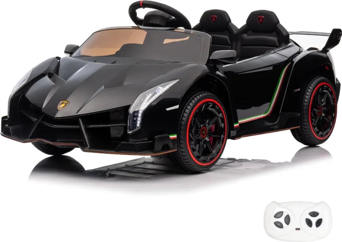 Lamborghini Veneno - Elektrische kinderauto - 1 tot 6 jaar - 12V accu - Zwart