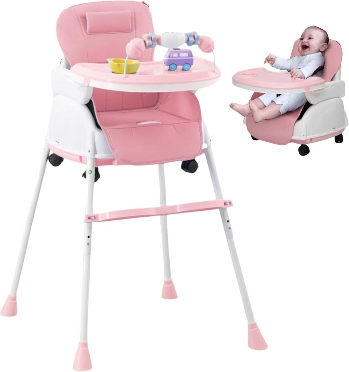 VELTRR® Kinderzetel - Eetstoel Baby 6 Maanden en Ouder - Kinder Eetstoel - Kinderstoel - Inklapbare Eetstoel
