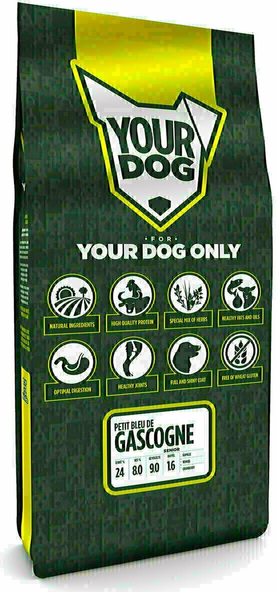 Yourdog Yourdog Petit bleu de gascogne Rasspecifiek Senior Hondenvoer 12kg | Hondenbrokken