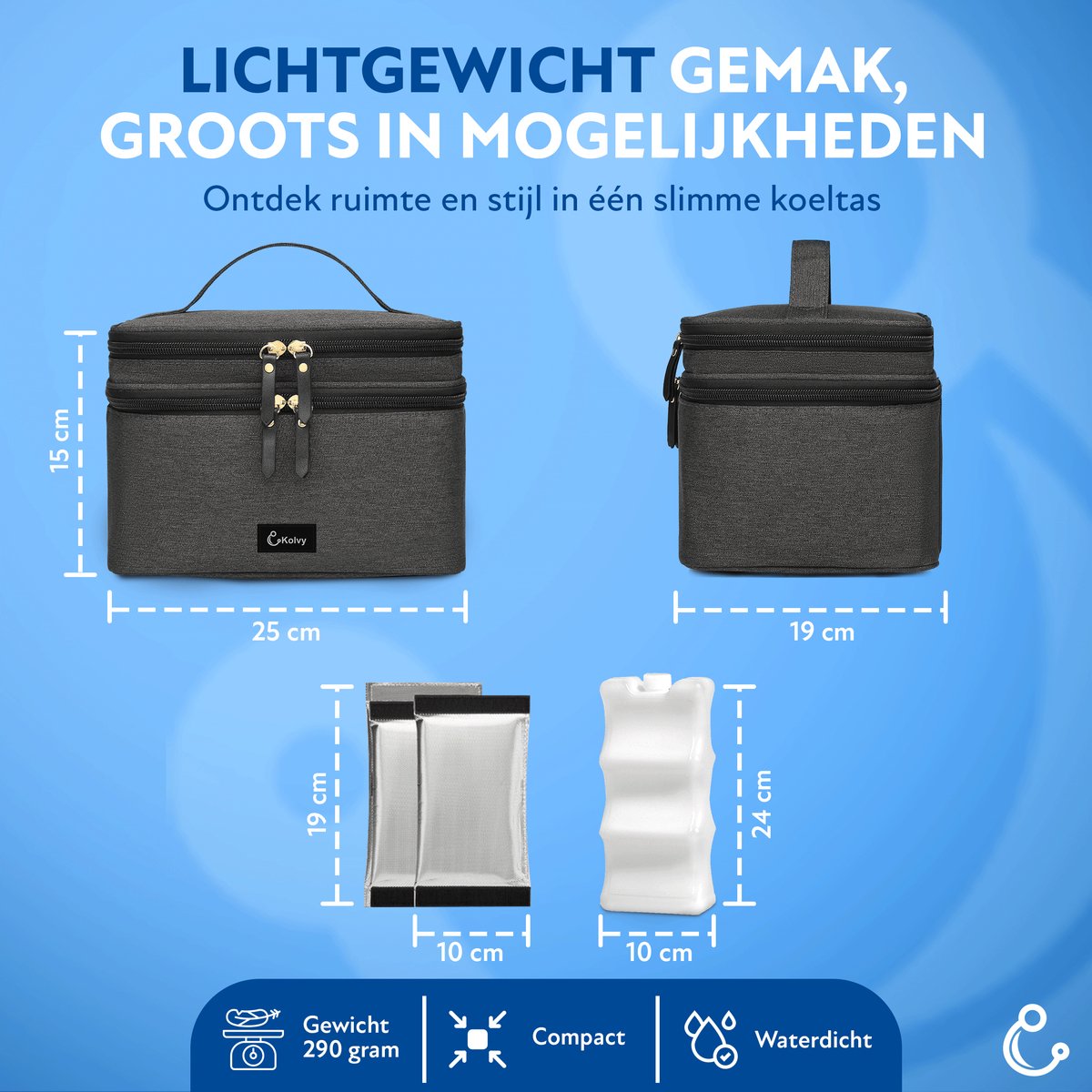 ThreeH Borstkolf Tas Rugzak Twee Lagen Voor Moeder Outdoor Werk Baby Fles Moedermelk Borstvoeding Koeltas BD06 Zwart
