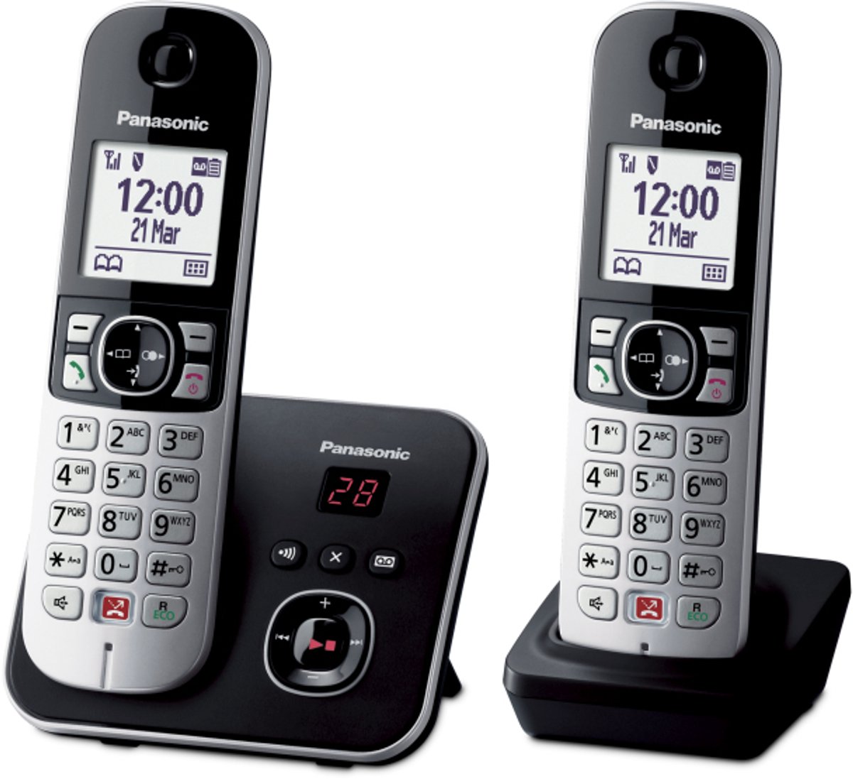 Panasonic KX-TG6862 - DECT-telefoon - Zwart/zilver - Nummerherkenning