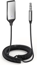 Qost - Bluetooth 5.0 Transmitter - Auto USB naar AUX Bluetooth Ontvanger - Audio Adapter naar 3.5mm Jack - Carkit - Spacegrey