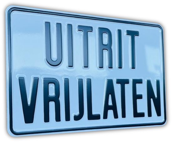 Foto: Uitrit vrijlaten aluminium geperst nostalgisch bord 30x20 cm ouderwets