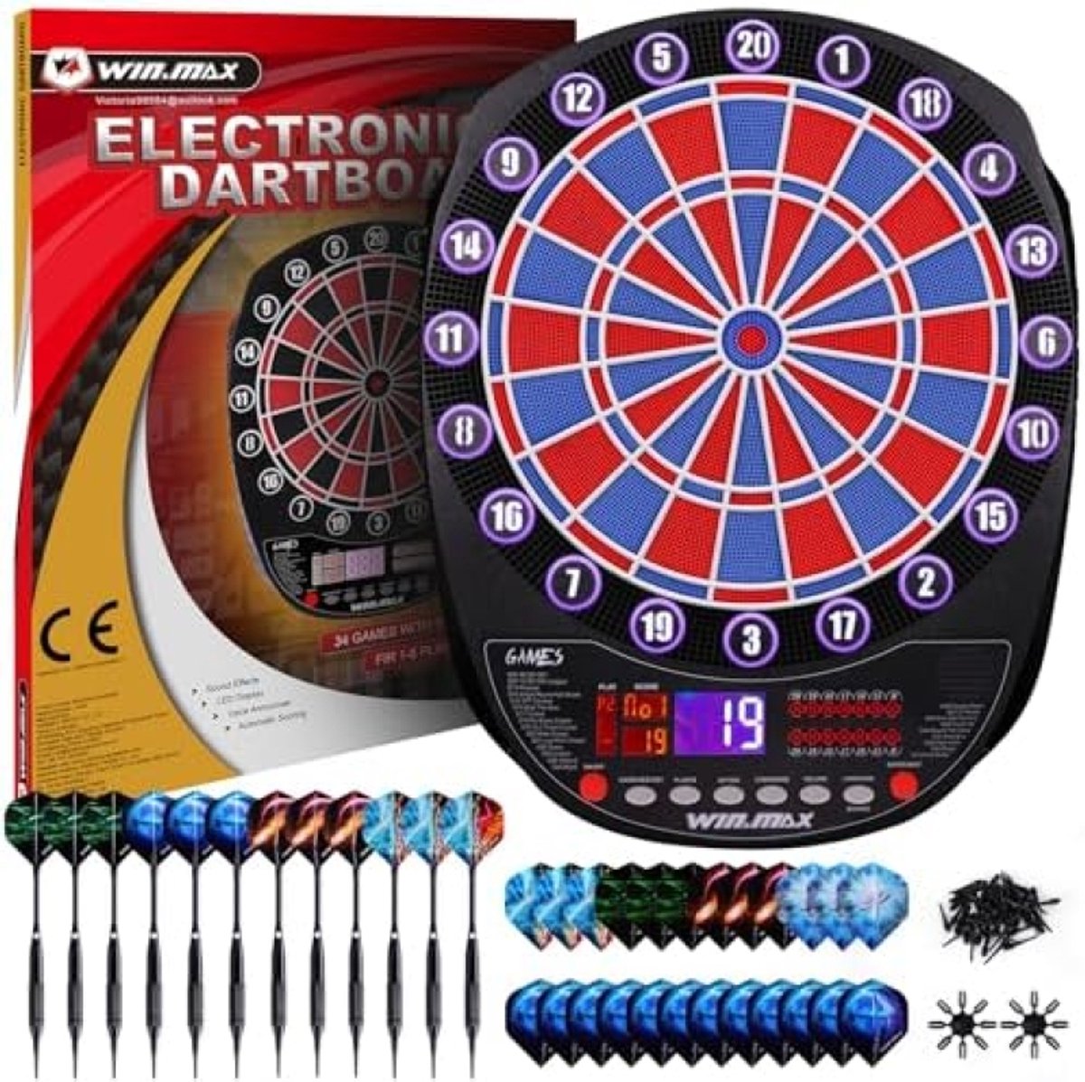 Selbro ® Professionele Dartbord - Rode Sisal Dartschijf voor Indoor Gebruik