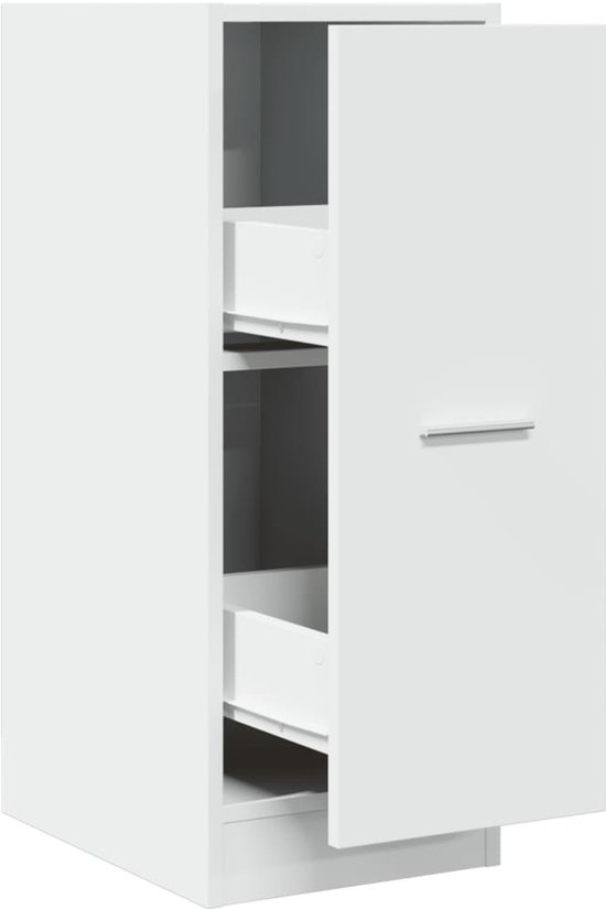 vidaXL Apothekerskast 30x41x144,5 cm bewerkt hout betongrijs, apothekerskast keuken, kast, opslagkast, apotheekkast, opbergkast, ladekast, keukenkast