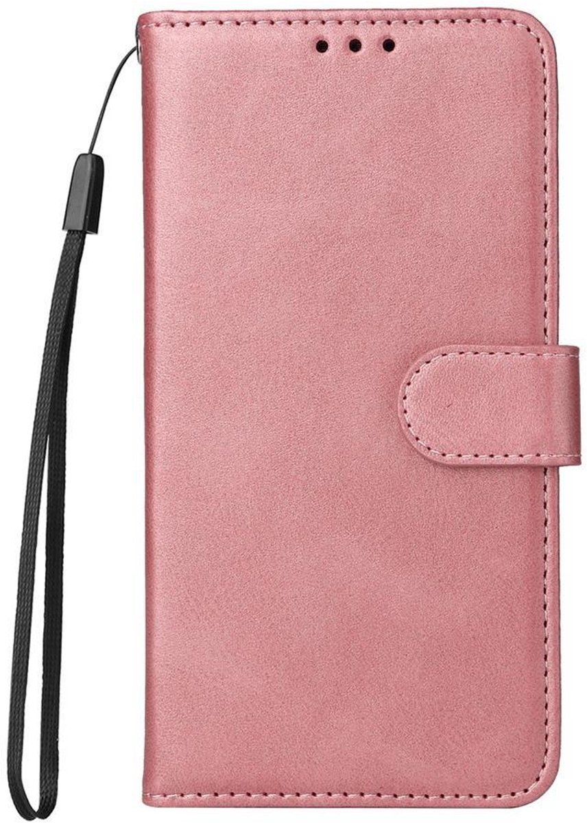 Mobigear Telefoonhoesje geschikt voor Samsung Galaxy A56 Hoesje | Mobigear Wallet Bookcase Portemonnee | Pasjeshouder voor 3 Pasjes | Telefoonhoesje voor Pinpas / OV Kaart / Rijbewijs - Roségoud