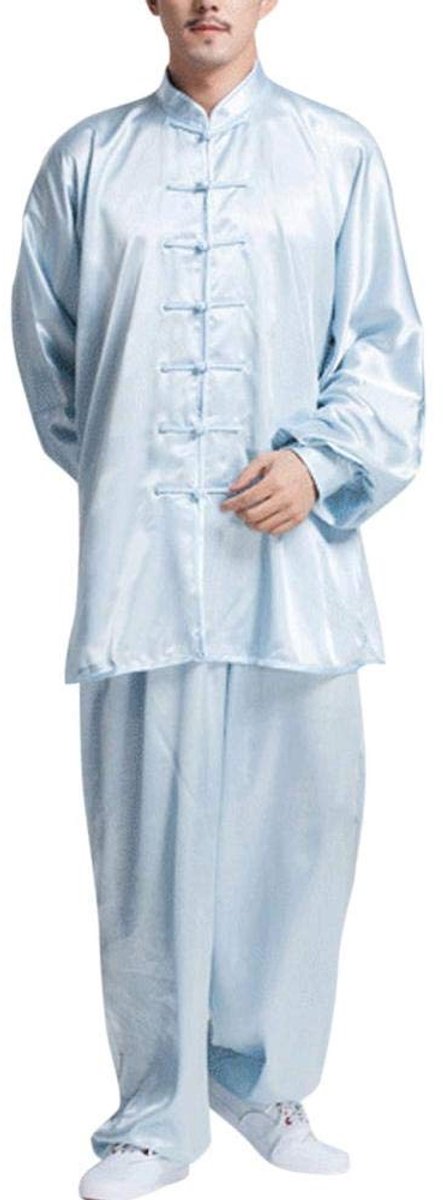 Senza Marchio SENNIAN Chinese traditionele Tai Chi-unifor klassieke unisex tangpakken kung fu vechtsporten unifor sets rotsklim vechtsporten Taichi oefenkleding voor nen blauw-M