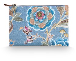 Pip Studio - Charly Make up tasje - Toilettas dames - Voor make-up - Matata Blauw - 24x1x15.5cm