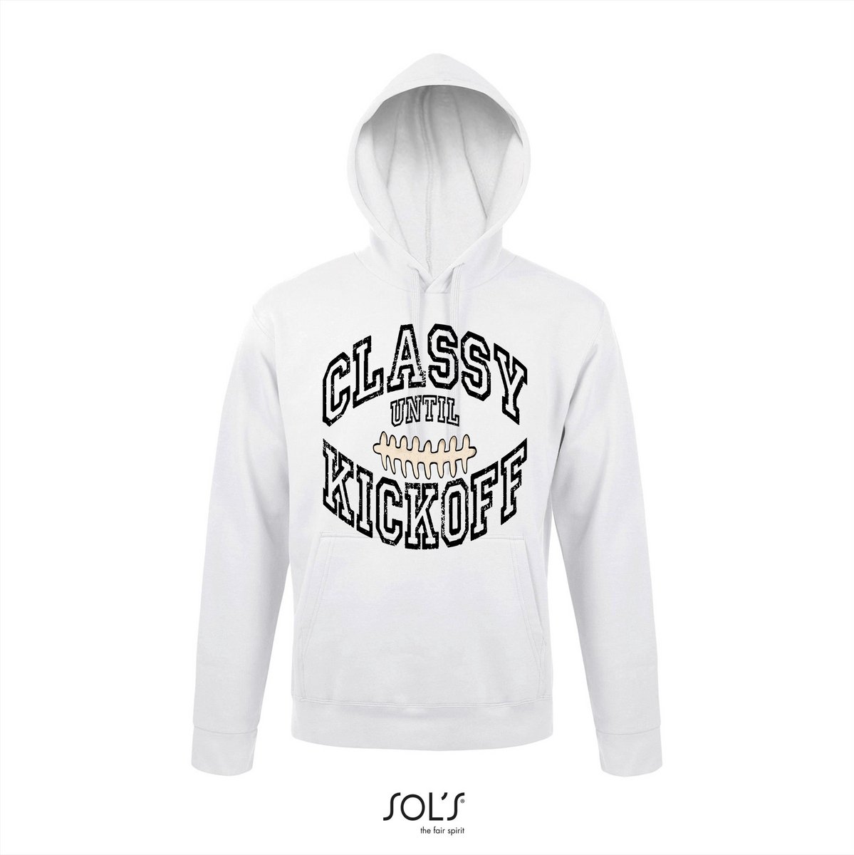Hoodie 3-161 Classy until Kickoff - Wit, L