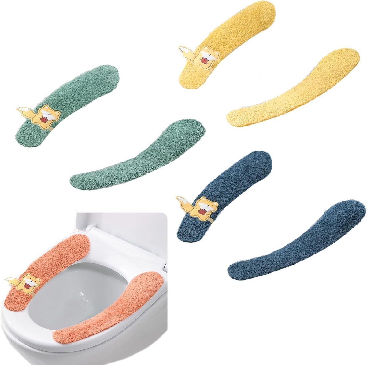 Toiletbrilhoezen voor alle seizoenen - Set van 4 stuks