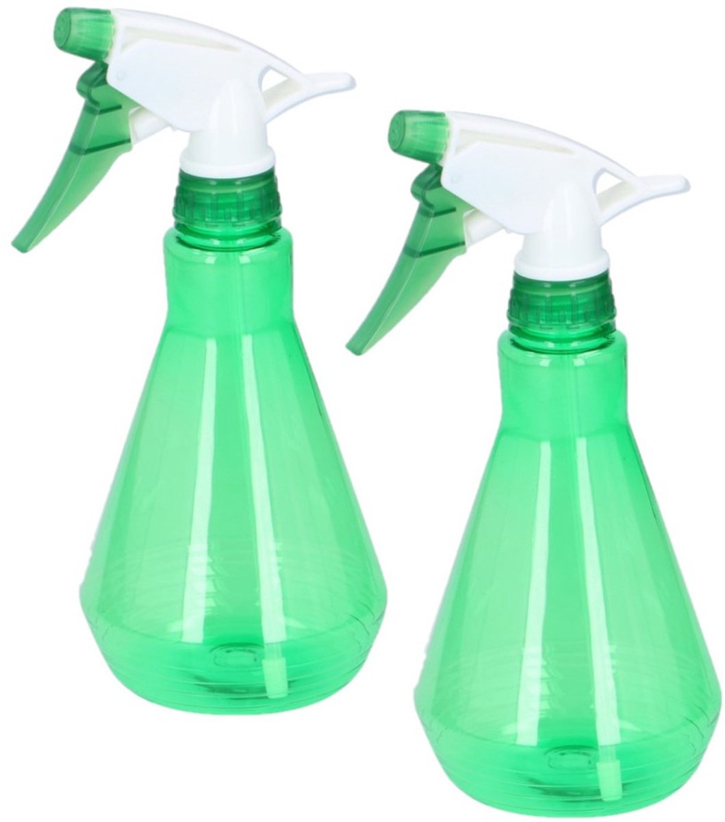 3x stuks plantenspuiten groen 500 ml kunststof - Waterverstuiver - Tuinartikelen