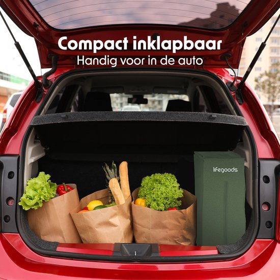 LifeGoods Bolderkar - Opvouwbaar - 100KG - 135L - Bolderwagen - Beschermhoes - Groen van LifeGoods — afbeelding 4