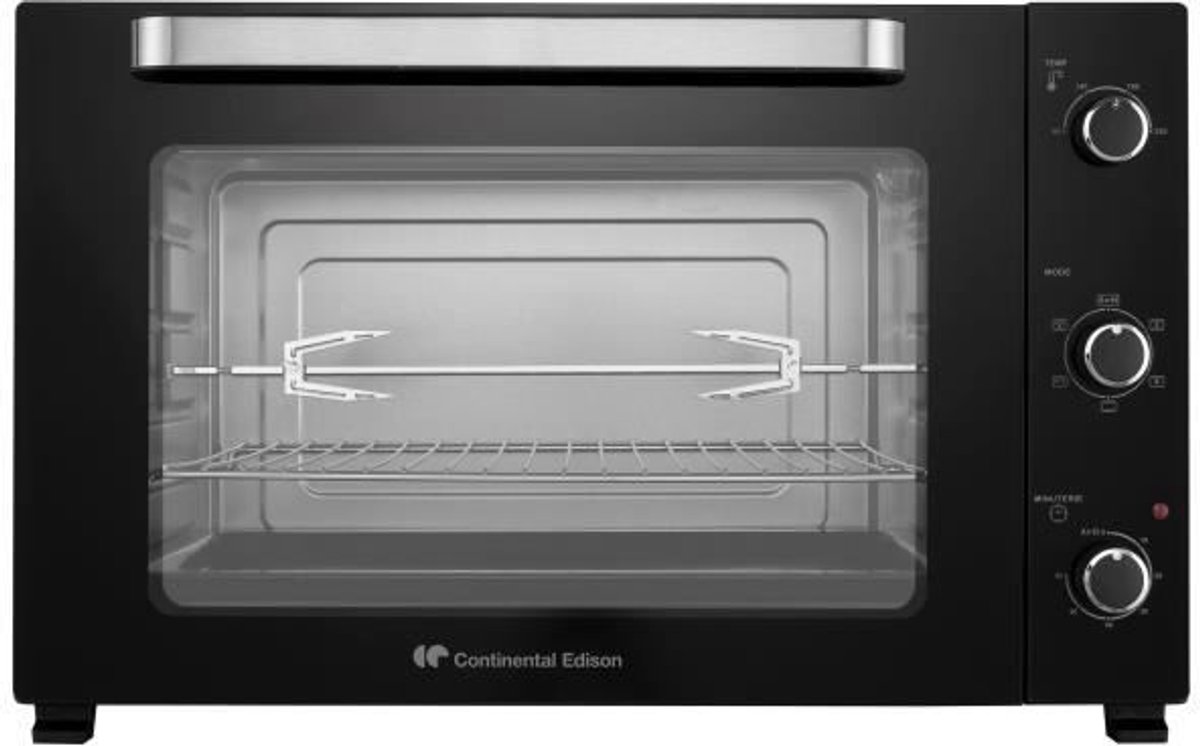 Elektrische mini-oven - Hetelucht - CONTINENTAL EDISON - CEMF80B - Zwart - L68 x H42,8 x D 48 cm