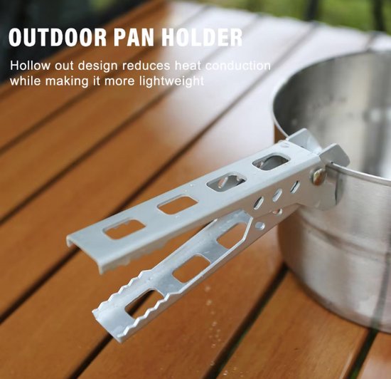 Outdoor Camping Anti-Scald Pot Pan Kom Grijper - Zwart - Wandelen Picknick Barbecue Kookgerei Anti-Hot Handvat Houder Clip Klem — afbeelding 3