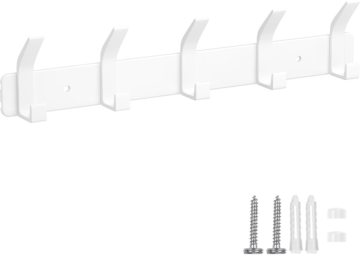 My Ninki ® Multifunctionele Wandhaakset voor Diverse Ruimtes met Eenvoudige Installatie en Sterke Draagkracht wit