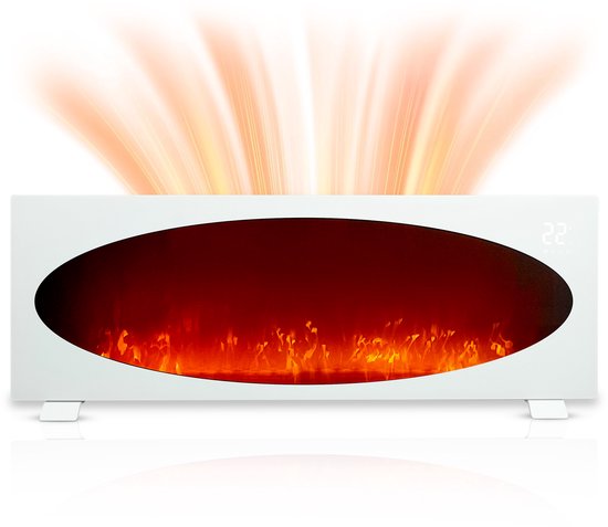 TRESKO® Glazen Convector Elektrische Kachel Zwart - 1500W | Glas Kachel Elektrisch | Convector