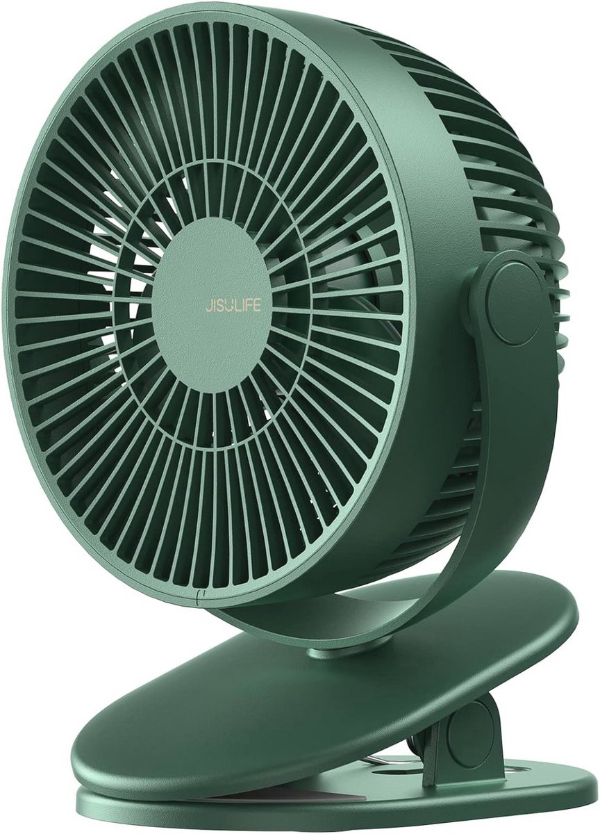 Draagbare Clip-on Wandelen Ventilator met 4000 mAh Batterij - Stil en Klein Ontwerp, 4 Snelheden, Ideaal voor Thuis en Buiten