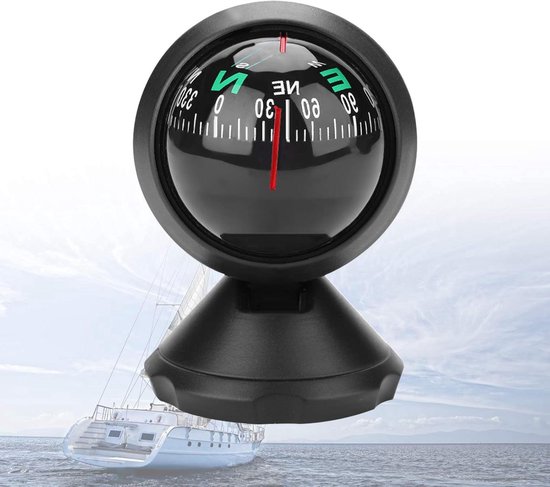 Maso Elektronisch Navigatiekompas – Met Rood LED-licht, Draaibaar, Waterdicht – Voor Auto, Boot, Kamperen En Wandelen