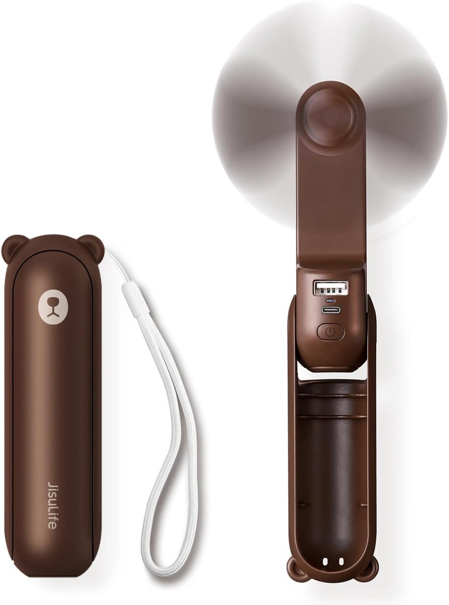 Draagbare 3-in-1 Mini Ventilator met Powerbank en Zaklamp - Ideaal voor Warmere Dagen