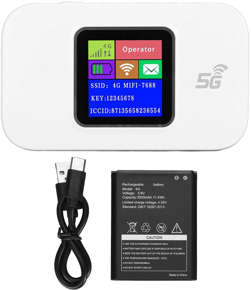 Draagbare 4G LTE Mobiele WiFi-hotspot met LCD-scherm - Snelheid tot 300 Mbps - Deel met Tot 10 Apparaten