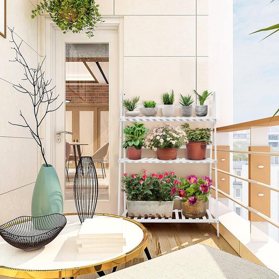 Bamworld Plantenstandaard van Hout en Metaal - 5-laags Plantenrek voor