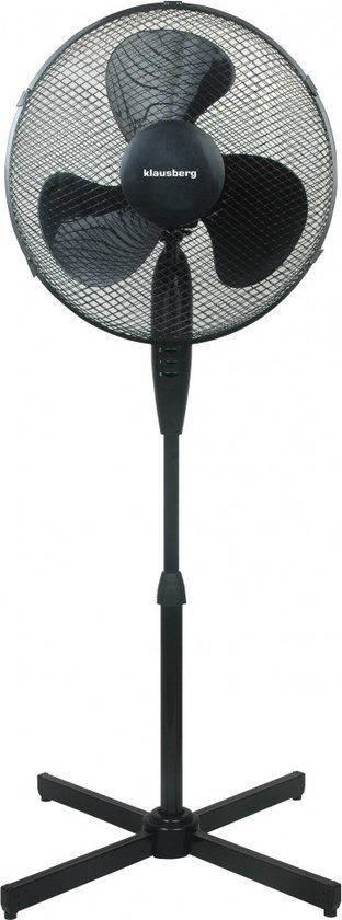 Staande statief ventilator Klausberg 7472 zwart 40 cm 50W 3 snelheden zwenkfunctie verstelbaar 102-122 cm