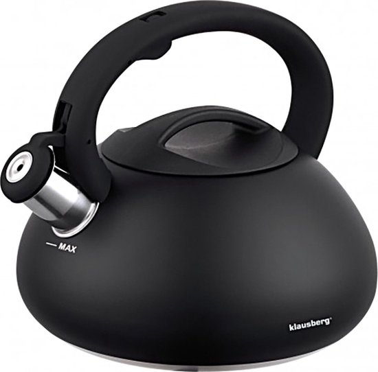 Fluitketel Carbon – mat zwart – 2.7 liter – rvs