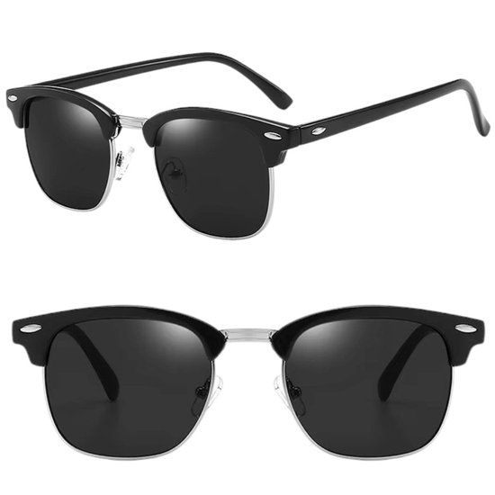 Fako Fashion® - Club Style Zonnebril - Polariserend - Polarized - Dames - Heren - Zwart/Zilver van Fako Fashion® — afbeelding 2