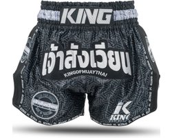 King Muay Thai Kickboks Shorts KPB Origin 1 Zwart Wit - M