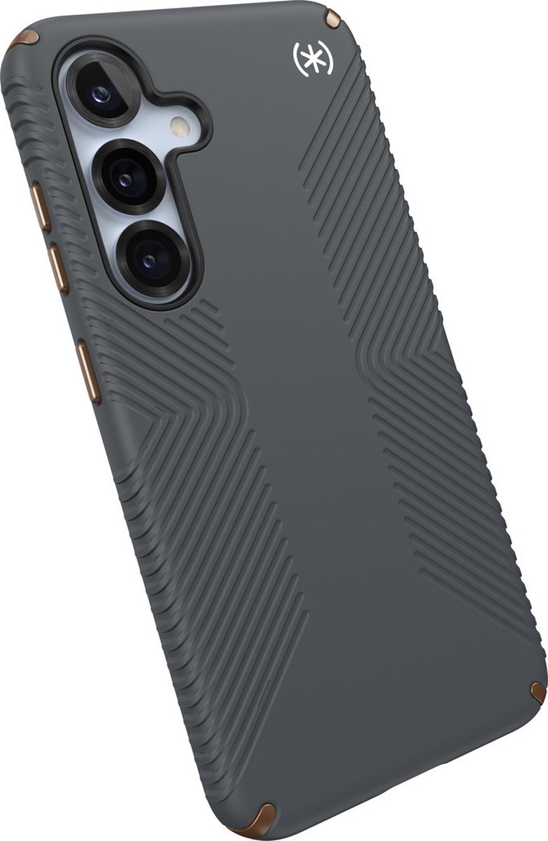 Speck hoesje geschikt voor Samsung Galaxy S25 - Ultieme Bescherming en Grip - Luxe Soft-touch Afwerking - Valbescherming gecertificeerd tot 4 meter - Microban Antibacterieel - Presidio2 Grip lijn - Grijs