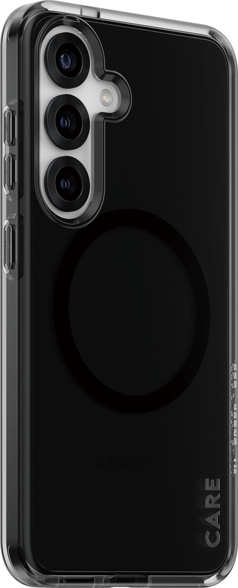 CARE by PanzerGlass Flagship Case Smokey Urban Combat w. - Zwart QI Module Samsung S25