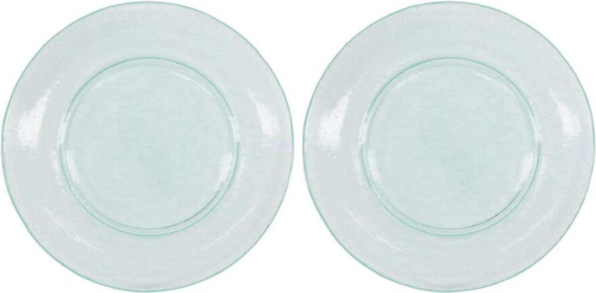 House Doctor Bord Rain blauw glas 27cm - 2 stuks