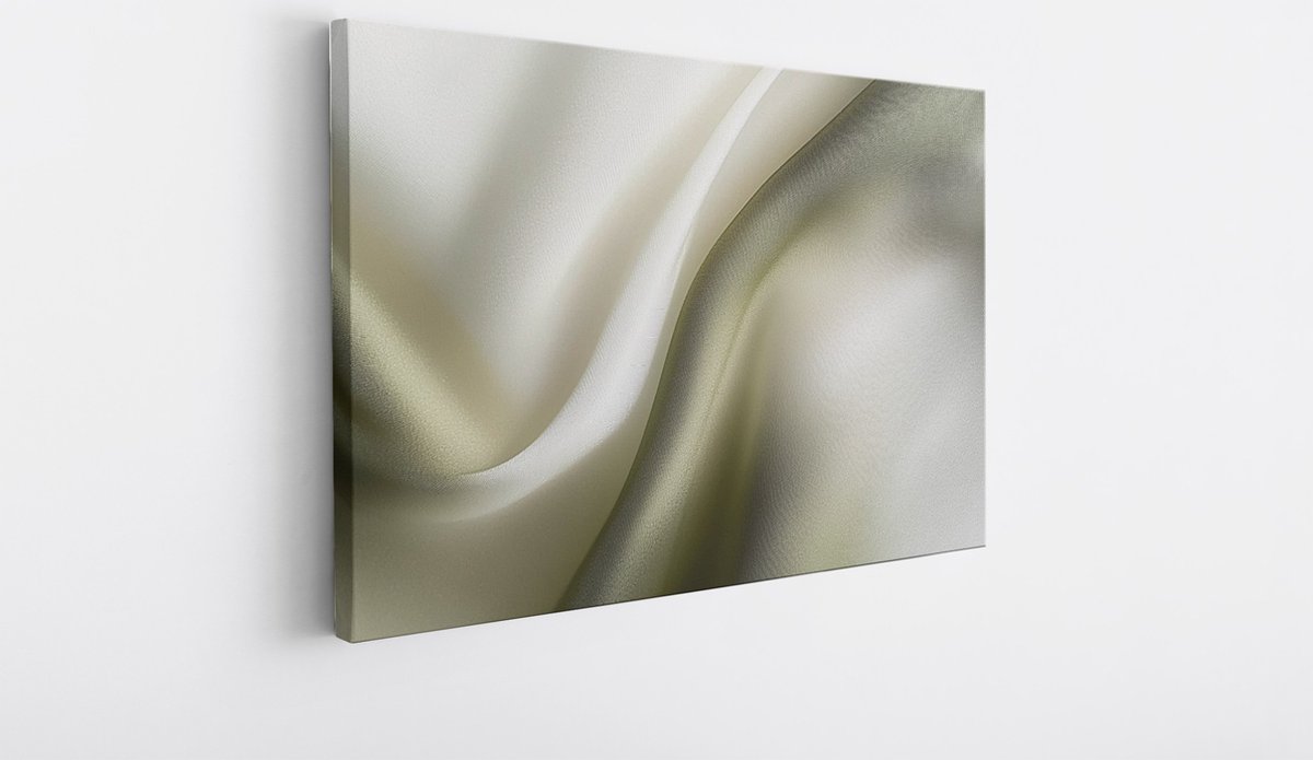Saammp Canvas Schilderij - Zacht groen - Abstract - 90x60 - Foto op canvas - Wanddecoratie - Muurdecoratie Woonkamer - Slaapkamer decoratie - Canvas Print Multicolor