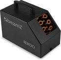 Zwarte bellenblaasmachine BeamZ B300, met draaggreep en schuin geplaatste bellenblaasringen.