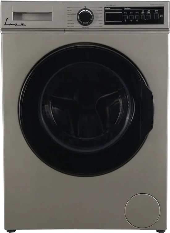 Fram Wasmachine - 7 KG - Retro Design - 15 Wasprogramma's - LED Display - Anti-kreukfunctie - Uitgestelde Start - 1400 RPM - 5 Jaar Garantie - Zilver