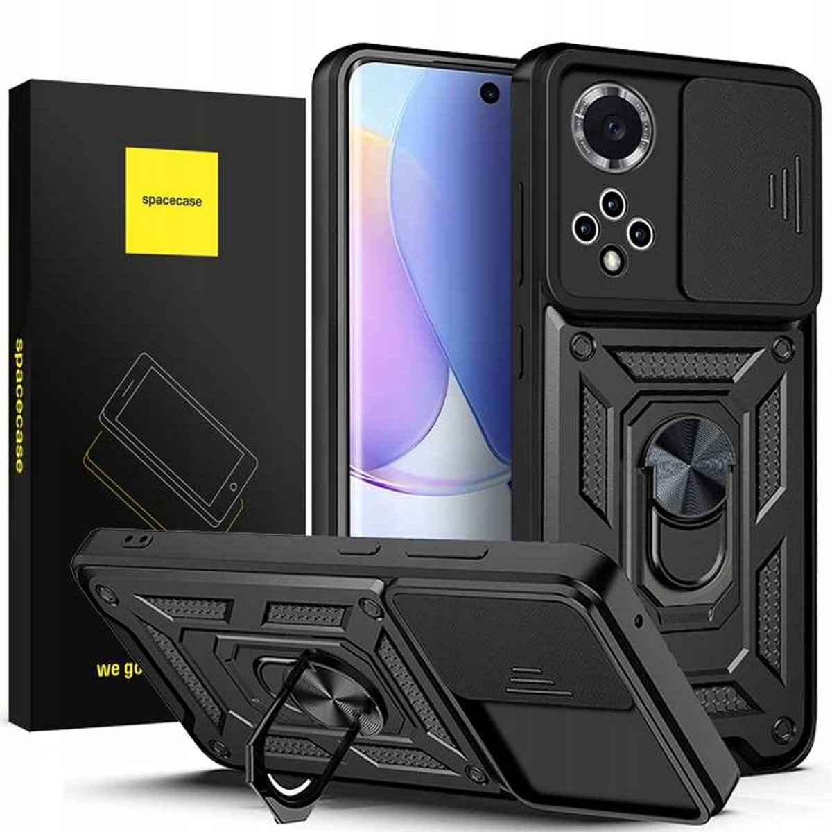 Spacecase Case Cover Voor Huawei Nova 9 Se Zwarte Bescherming