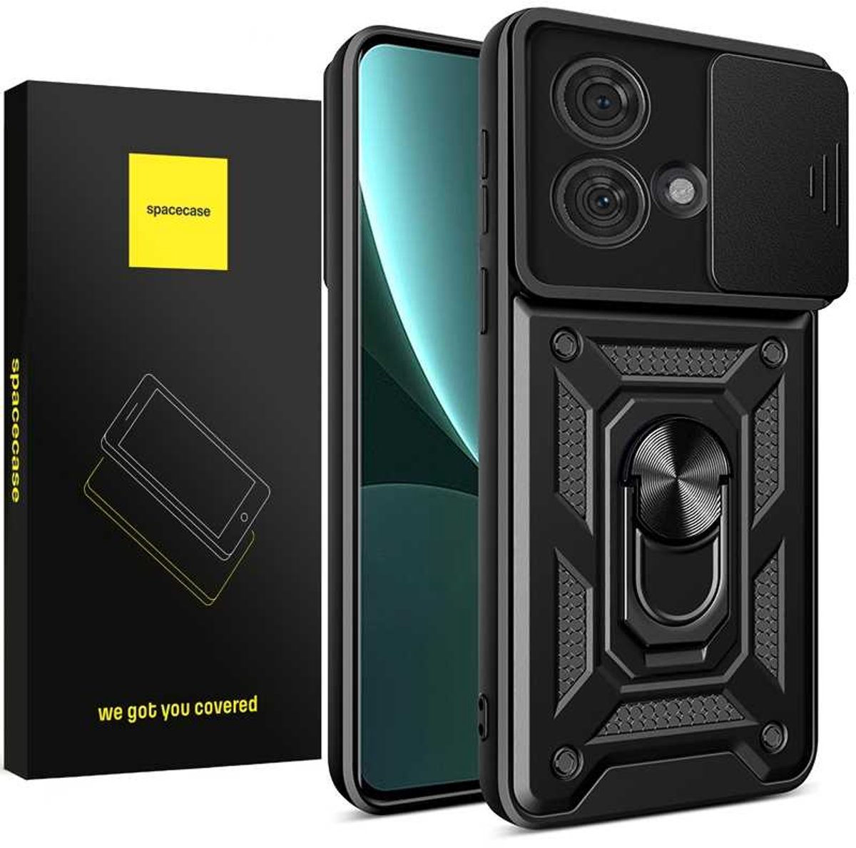 Spacecase Case Cover Voor Motorola Edge 40 Neo Zwart