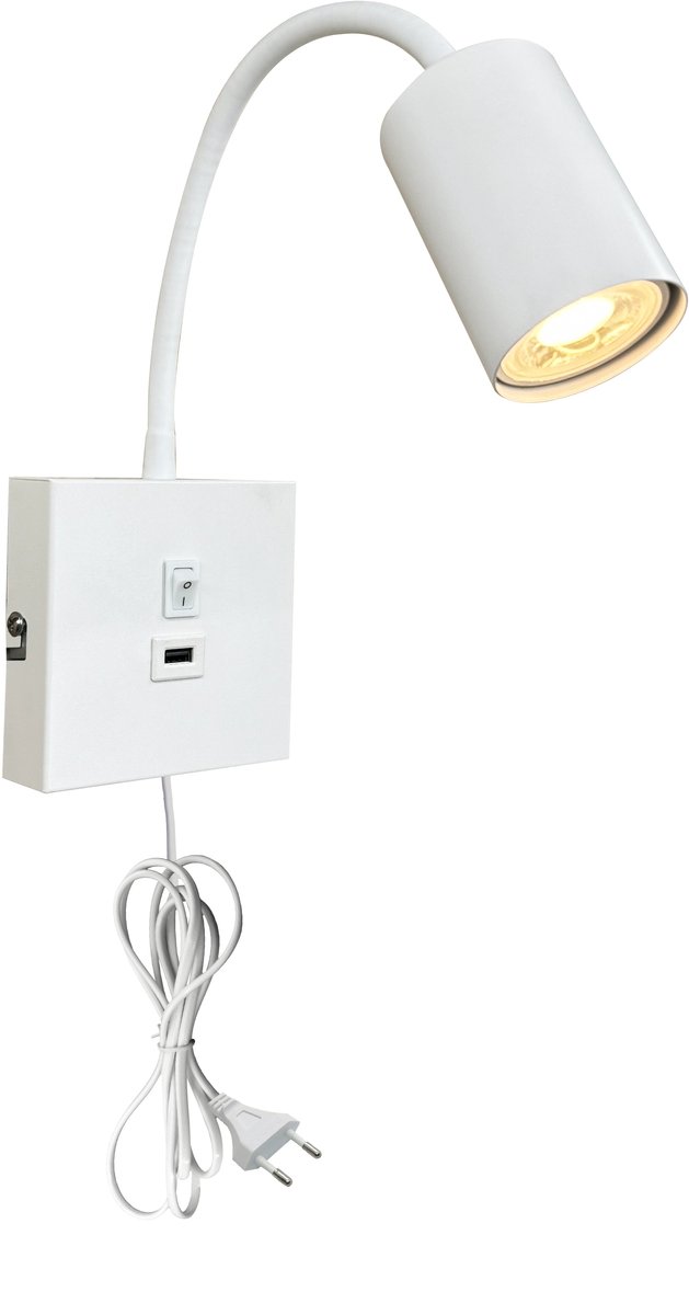 Olucia - TIBOR - Wandlamp - Wit - Vorm: Cilinder