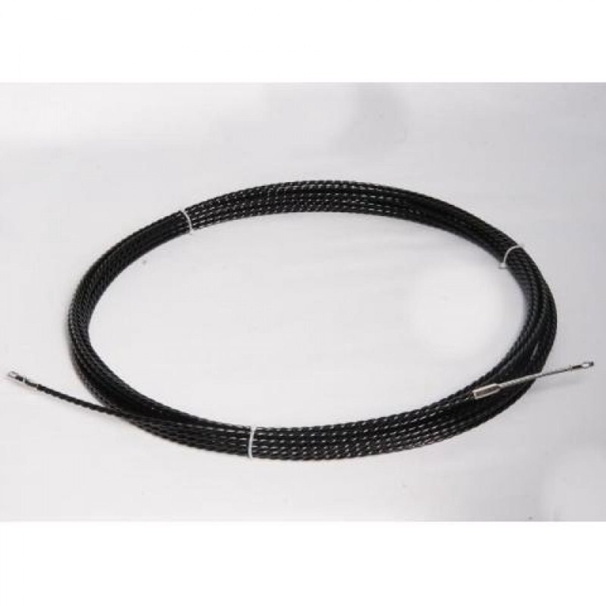 Polyester trekveer Ø 6mm met zoekveer en M5 kopje 30 meter - zwart (32030)