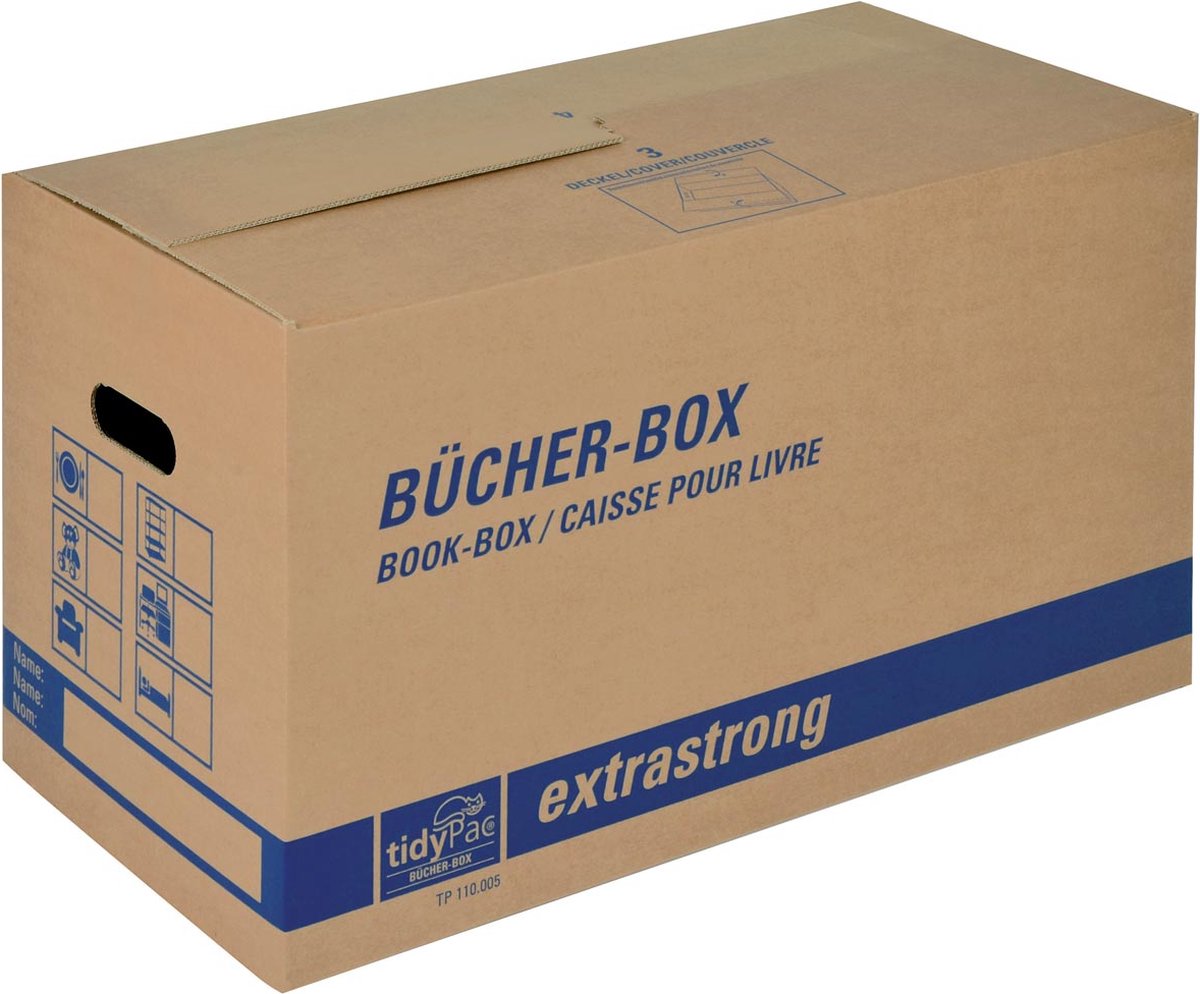 Tidypac boekendoos, ft 56 x 29,3 x 33 cm, bruin 5 stuks