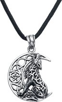 Pendentif - Loup Hurlant dans la Lune - Acier Inoxydable