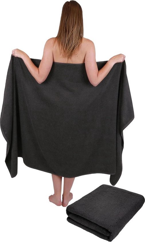 Betz Badhanddoek 2 stuks set grote XXL badhanddoeken saunahanddoek Dresden 100% katoen grootte 100 cm x 200 cm kleur wit - 1909000